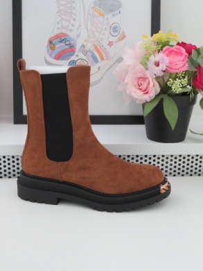Botki damskie na płaskim (36-41) RXJ218 CAMEL