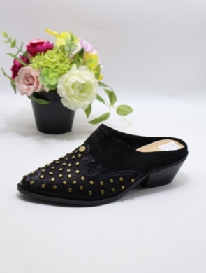 Klapki damskie na obcasie (36-41) M1534 BLACK