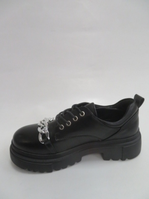 Półbuty damskie na płaskim (36-41) C21-8685 BLACK