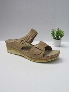 Klapki damskie na koturnie (36-41) B0232 BEIGE