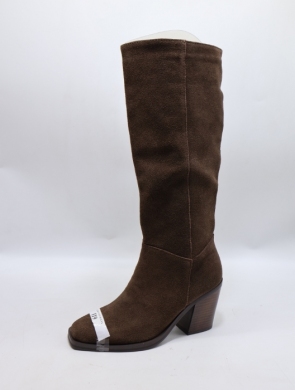Kozaki damskie na obcasie (36-41) 2704 BROWN