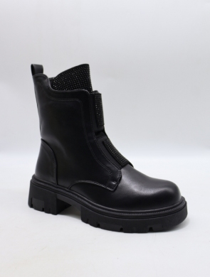 Botki damskie ocieplane na płaskim (36-41) 6039-1 BLACK
