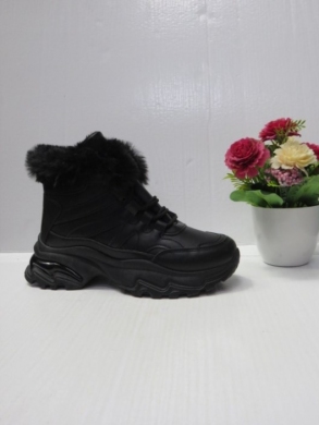 Botki damskie ocieplane na płaskim (36-41) W058 BLACK