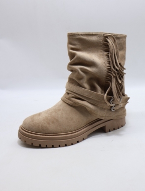 Botki damskie ocieplane na płaskim (36-41) WZ108 KHAKI
