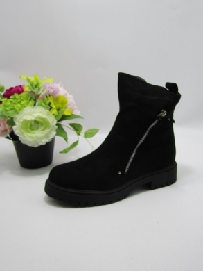 Botki damskie ocieplane na płaskim (36-41) XO-1074 BLACK