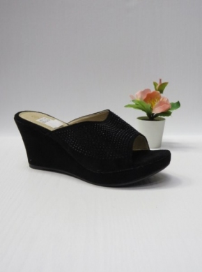 Klapki damskie na koturnie (36-41) B03 BLACK