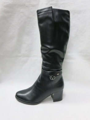Kozaki damskie ocieplane na obcasie (36-41) X-7577-82B BLACK