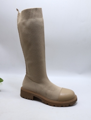 Kozaki damskie na płaskim (36-41) HQ316 KHAKI