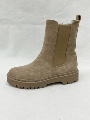 Botki damskie ocieplane na płaskim (36-41) HB-161 KHAKI