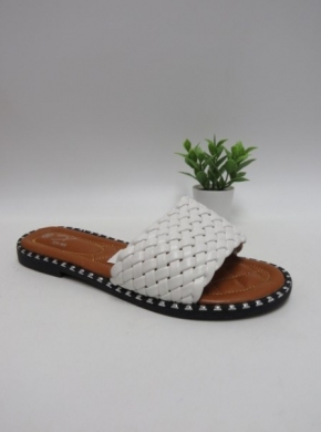 Klapki damskie na płaskim (36-41) W262 WHITE