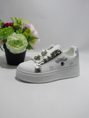 Buty sportowe damskie na płaskim (36-41) 24003 SILVER