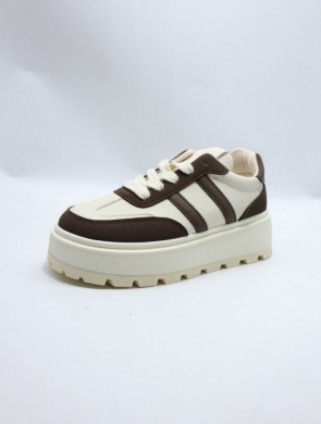 Buty sportowe damskie na płaskim (36-41) 88201 BROWN