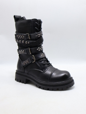 Botki damskie na płaskim (36-41) 7668 BLACK