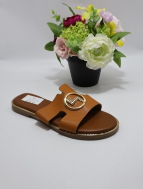 Klapki damskie na płaskim (36-41) ML307 CAMEL