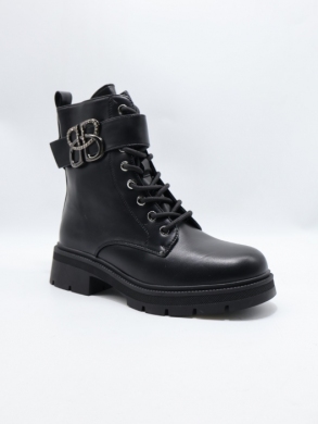 Botki damskie ocieplane na płaskim (36-41) 6070-1 BLACK