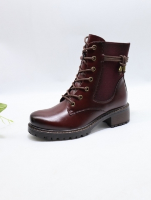 Botki damskie ocieplane na obcasie (36-41) YCC-147 BURGUNDY