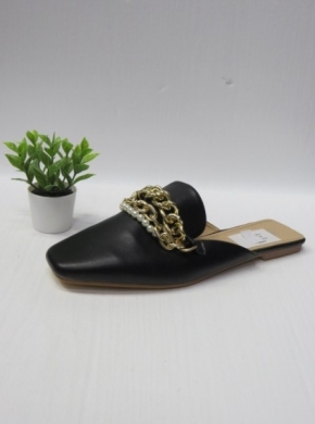 Klapki damskie na płaskim (36-41) G1609 BLACK