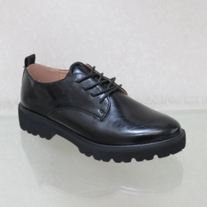 Półbuty damskie na płaskim (36-41) C21-39117 BLACK