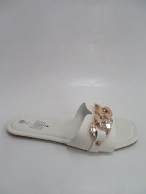 Klapki damskie na płaskim (36-41) F-39 WHITE