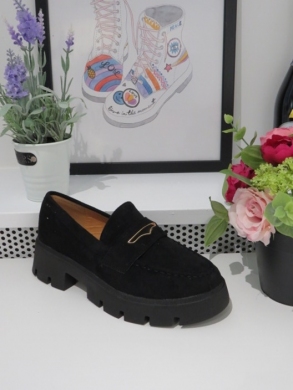 Mokasyny damskie na płaskim (36-41) 1718 BLACK