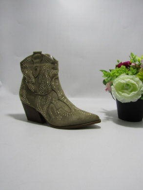 Botki damskie na obcasie (36-41) 9676A KHAKI
