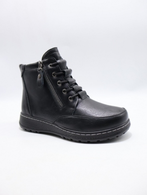 Botki damskie ocieplane na płaskim (36-41) 60922 BLACK