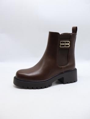 Botki damskie ocieplane na obcasie (36-41) BM176 BROWN