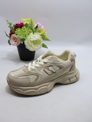 Buty sportowe damskie na płaskim (36-41) 23043 BEIGE