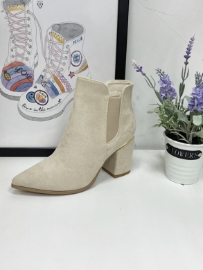 Botki damskie ocieplane na obcasie (36-41) 5628 BEIGE