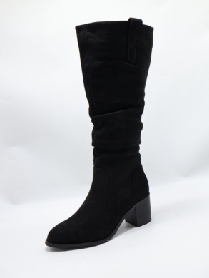 Kozaki damskie ocieplane na obcasie (36-41) H2443A BLACK