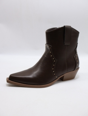 Botki damskie na obcasie (36-41) 9690A BROWN