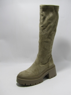 Kozaki damskie na obcasie (36-41) 9671A-1 KHAKI