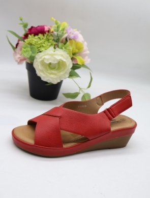 Sandały damskie na koturnie (36-41) 4019 RED
