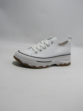 Trampki damskie na płaskim (36-41) 6005 WHITE