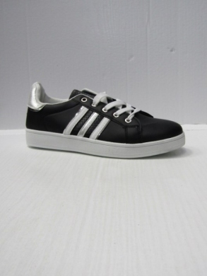 Buty sportowe damskie na płaskim (36-41) QS-62 BLACK/SILVER