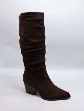 Kozaki damskie ocieplane na obcasie (36-41)  WZ-111 BROWN