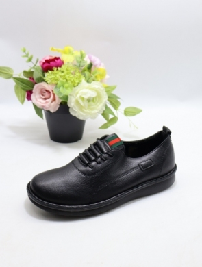 Półbuty damskie ocieplane na płaskim (36-42) 25302-1 BLACK