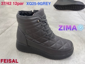 Botki damskie ocieplane na płaskim (37-42) XQ25-9GREY