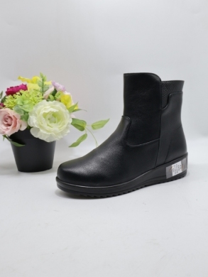 Botki damskie ocieplane na płaskim (36-41) W33A-16 BLACK