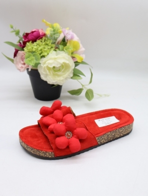 Klapki damskie na płaskim (36-41) WL583 RED