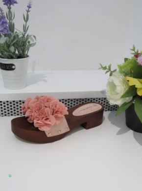 Klapki damskie na obcasie (36-41) LS177 PINK