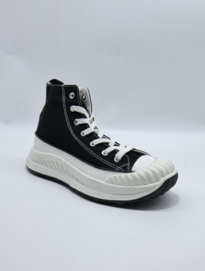 Trampki damskie na płaskim (36-41) 11104-1 BL/WHITE