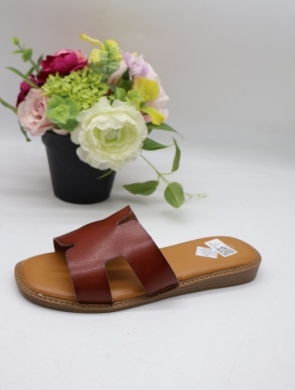 Klapki damskie na płaskim (36-41) 9703 BROWN
