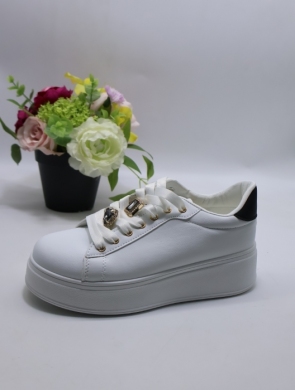 Buty sportowe damskie na płaskim (36-41) 85-968 WH/BL