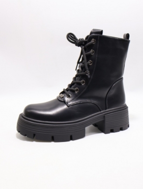 Botki damskie ocieplane na płaskim (36-41) AM7550 BLACK