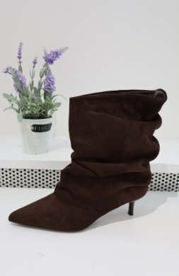 Botki damskie na szpilce (36-41) 7100 BROWN