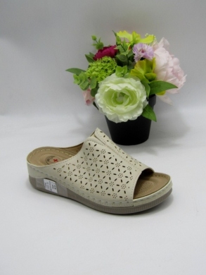 Klapki damskie na koturnie (36-41) JH1-6 BEIGE