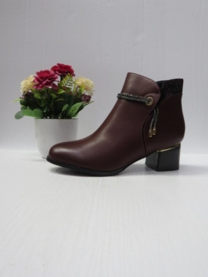 Botki damskie ocieplane na obcasie (36-41) AB23-1 WINE