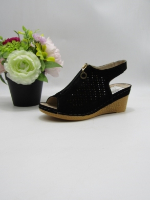 Sandały damskie na koturnie (36-41) 7AA224 BLACK