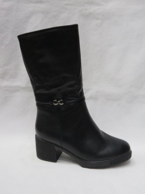 Kozaki damskie ocieplane na obcasie (36-41) G3505 BLACK